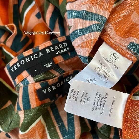 Veronica Beard 2 piece linen abstract crop top + maxiskirt set *shop@iamwarrior - Picture 13 of 14